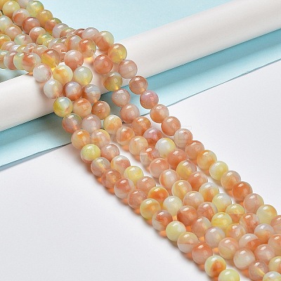 Glass Round Beads Strands GLAA-M044-01H-1