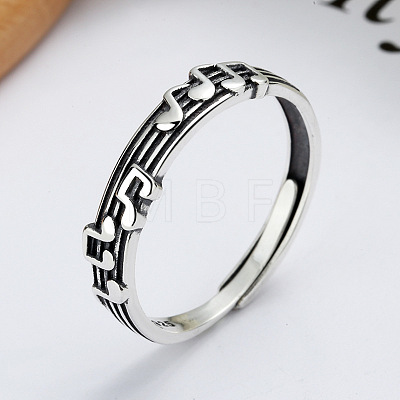 Musical Note 925 Sterling Silver Adjustable Rings FS-WG761CA-01-1