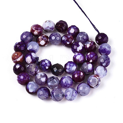 Dyed & Heated Natural Fire Crackle Agate Beads Strands G-N359-01B-07-1