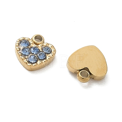 304 Stainless Steel Micro Pave Cubic Zirconia Charms CU-CBA5775-02G-1