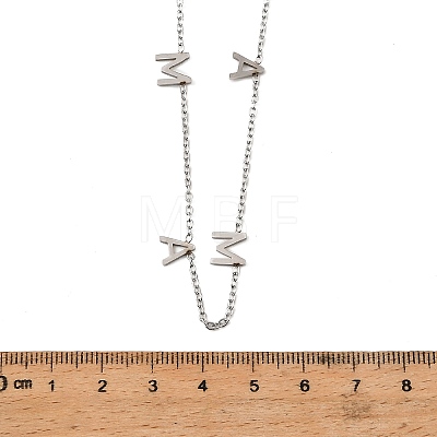 Mother's Day 304 Stainless Steel Letter MAMA Pendant Necklaces for Women NJEW-Z117-01P-1