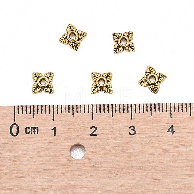 Tibetan Style Alloy Bead Caps X-TIBEB-Q018-AG-FF-1