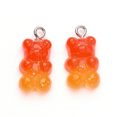 Gradient Color Opaque Resin Pendants RESI-R433-02H-1