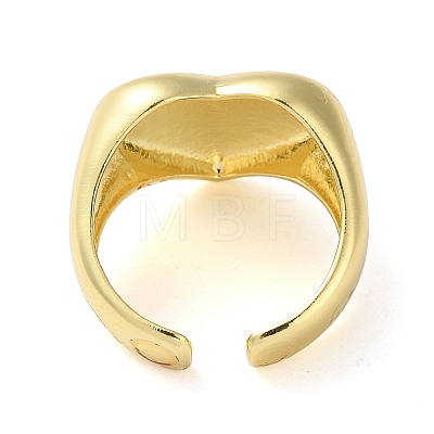 Eco-Friendly Brass Heart Open Cuff Rings for Women RJEW-A025-02G-1