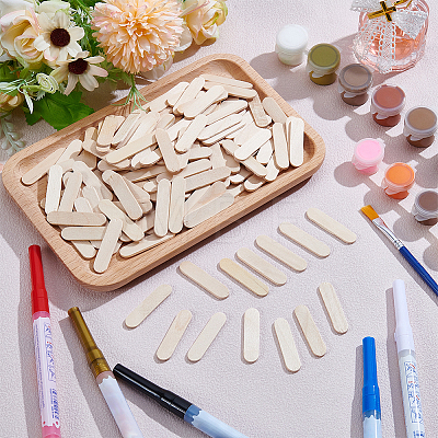 150Pcs Wood Craft Sticks DIY-CN0003-95-1