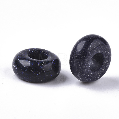 Synthetic Blue Goldstone European Beads G-Q503-02-1