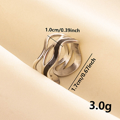Classic 304 Stainless Steel Enamel Cuff Ring KG9299-1-1