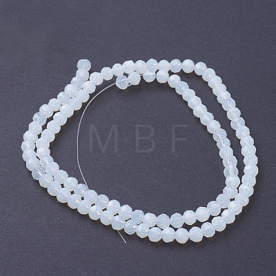 Faceted Round Opalite Beads Strands X-EGLA-J042-4mm-31-1
