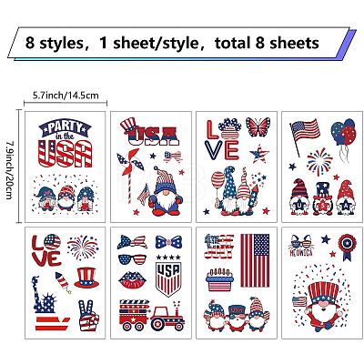 8 Sheets 8 Styles PVC Waterproof Wall Stickers DIY-WH0345-198-1