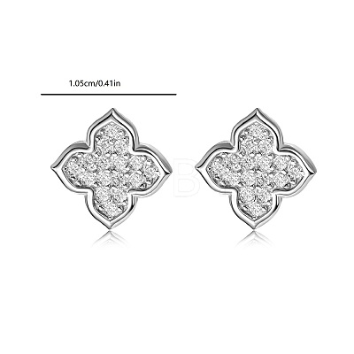 925 Sterling Silver Pave Moissanite Stud Earrings for Women NZ9775-1