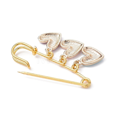 Heart Alloy Enamel Charms Safety Pin Brooch JEWB-BR00133-1