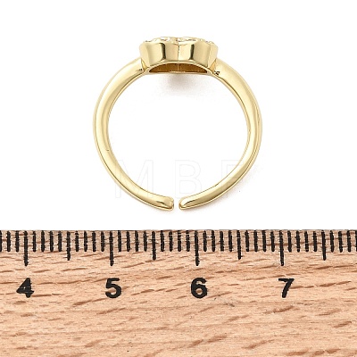 Brass Micro Pave Cubic Zirconia Cuff Open Rings for Women RJEW-B160-10G-1