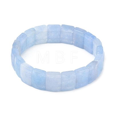 Dyed Rectangle Natural Quartz Crystal Beads Stretch Bracelets for Women Men BJEW-Z149-01J-1