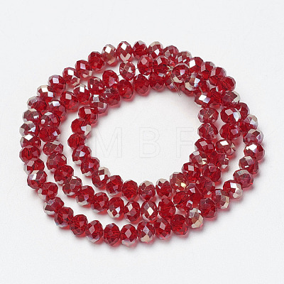 Electroplate Glass Beads Strands EGLA-A034-T1mm-K07-1