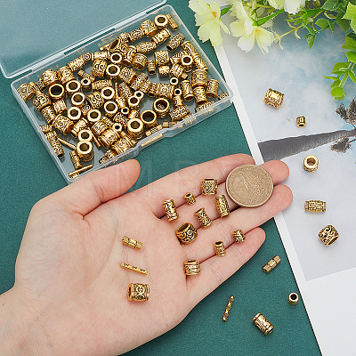 120Pcs 10 Styles Tibetan Style Alloy Beads Sets TIBEB-HY0001-10AG-1