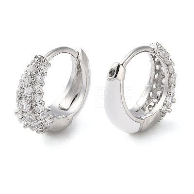 Brass Micro Pave Clear Cubic Zirconia Hoop Earrings for Women EJEW-S234-07P-02-1