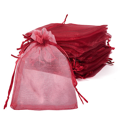 50Pcs Organza Bags Jewellery Storage Pouches Wedding Favour Party Mesh Drawstring Gift OP-TA0001-16D-1