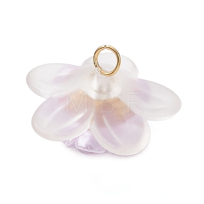 Frosted Acrylic Bead Caps Pendants PALLOY-MZ01310-01-1