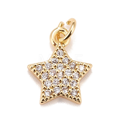 Brass Micro Pave Cubic Zirconia Charms KK-A161-23G-1