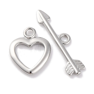 Heart Brass Toggle Clasps KK-S403-21P-1