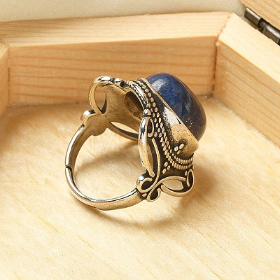 Natural Lapis Lazuli Adjustable Rings RJEW-I108-02AS-11-1