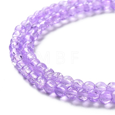 Spray Painted Crackle Glass Beads Strands CCG-Q002-4mm-04-1