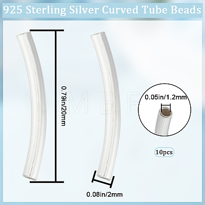 Beebeecraft 10Pcs Tube 925 Sterling Silver Beads STER-BBC0005-62-1