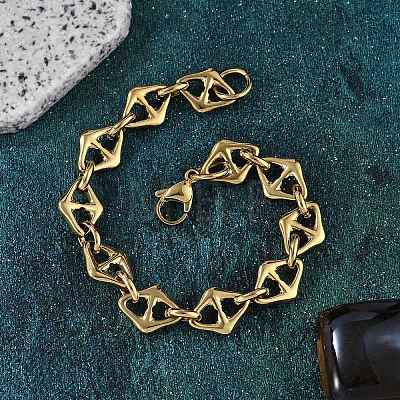 304 Stainless Steel Mariner Link Chain Bracelets for Women BJEW-F488-02G-1