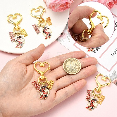 5Pcs Alloy Enamel Pendant Decorations HJEW-YW00452-1