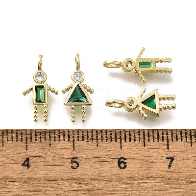 Brass Micro Pave Cubic Zirconia Pendants KK-D339-02G-05-1