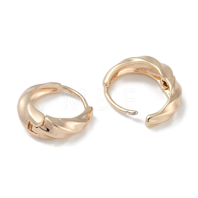 Wavy Brass Hoop Earrings for Women EJEW-L292-017G-1