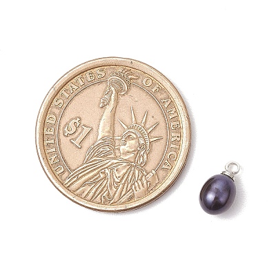 Dyed Natural Cultured Freshwater Pearl Pendants PALLOY-TA00244-1