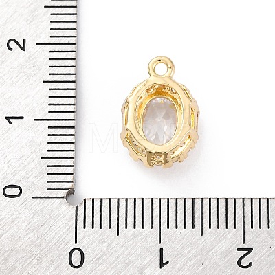 Brass Micro Pave Clear Cubic Zirconia Pendants KK-Z084-09G-01-1