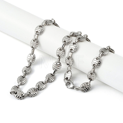 201 Stainless Steel Chain Necklaces NJEW-I127-04P-1