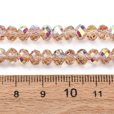 Electroplate Transparent Glass Beads Strands EGLA-A046-01B-22-1