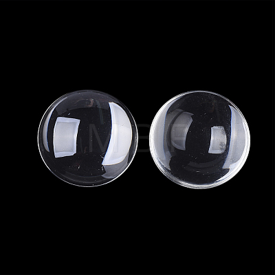 Transparent Glass Cabochons GGLA-R026-18mm-B-1