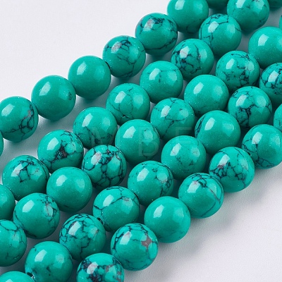 Synthetic Turquoise Beads Strands TURQ-P028-03-8mm-1