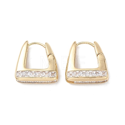 Bag Clear Cubic Zirconia Hoop Earrings EJEW-M216-04G-1
