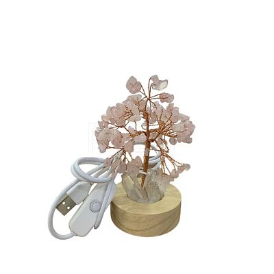 Natural Citrine Chips Tree Night Light Lamp Decorations PW-WG63079-07-1