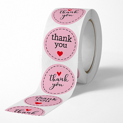 Thank You Flat Round Self Adhesive Paper Stickers Roll PW-WG64771-01-1