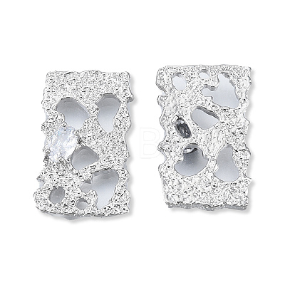 Brass Pave Clear Cubic Zirconia Pendants KK-N232-472P-1