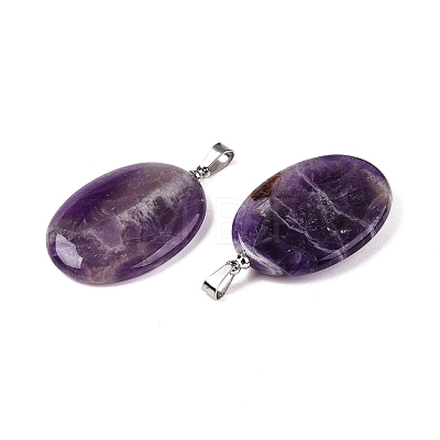 Natural Amethyst Pendants G-T138-207E-1