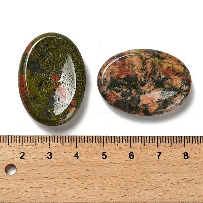 Oval Natural Unakite Worry Stone G-H073-06B-1