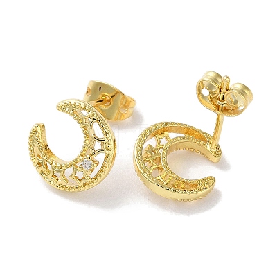 Rack Plated Brass Studs Earring EJEW-Z043-02G-1