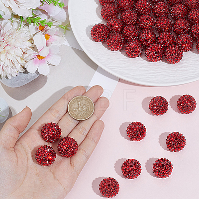 50Pcs Resin Rhinestone Beads RESI-PA0001-45D-1