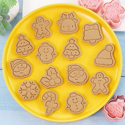 Christmas Themed Plastic Cookie Cutters BAKE-PW0007-028-1
