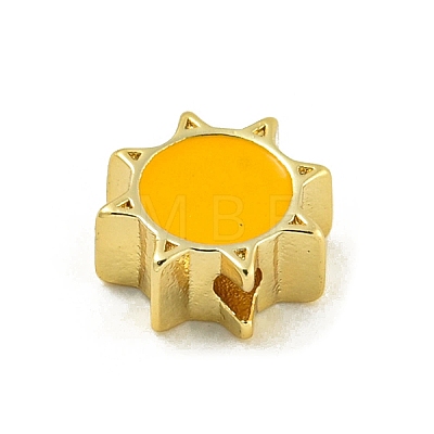 Rack Plating Brass Enamel Beads KK-U029-22G-08-1