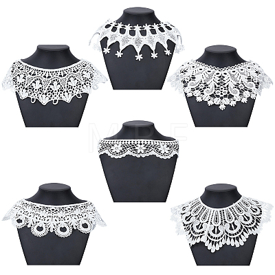 6Pcs 6 Styles Polyester Embroidery Lace Collar AJEW-CY0002-84-1