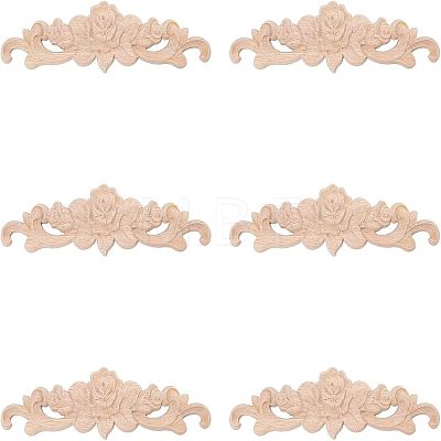 Olycraft Rubber Wood Carved Onlay Applique AJEW-OC0001-54A-1