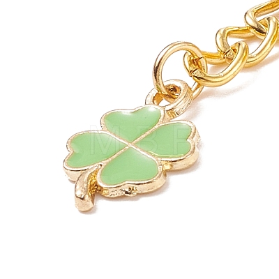 St.Patrick's Day Clover Alloy Enamel Charms Keychains KEYC-JKC00367-02-1